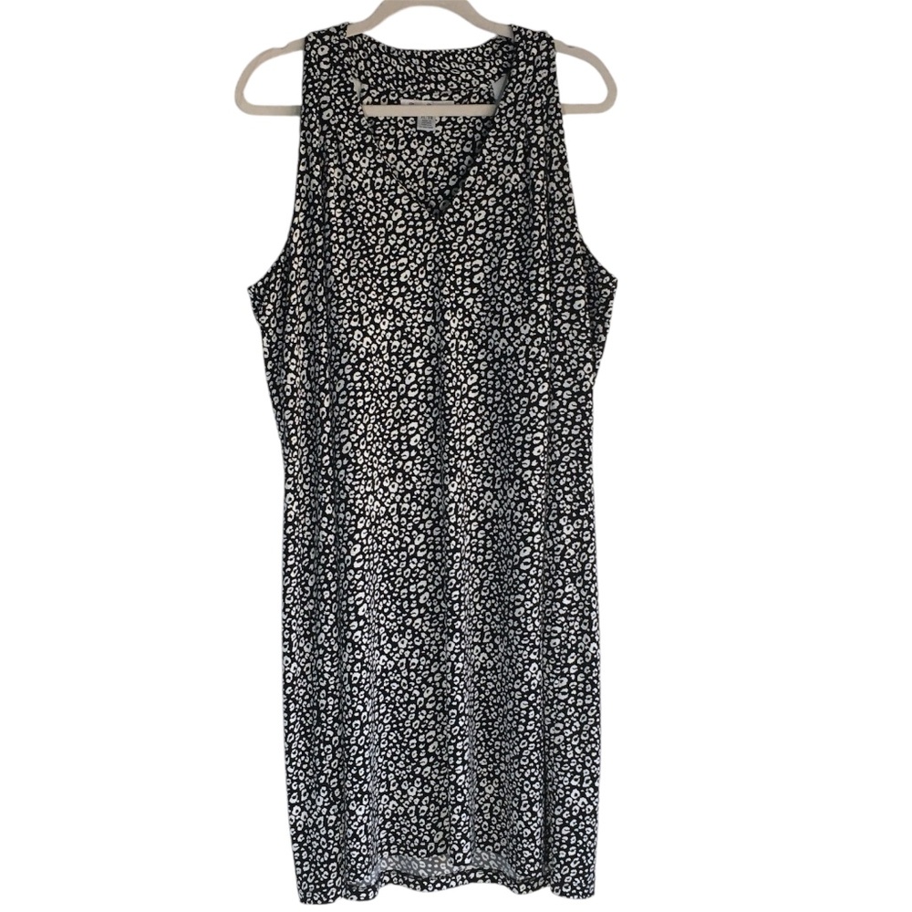 Tommy Bahama Sandy Spots Short Dress XL black and white